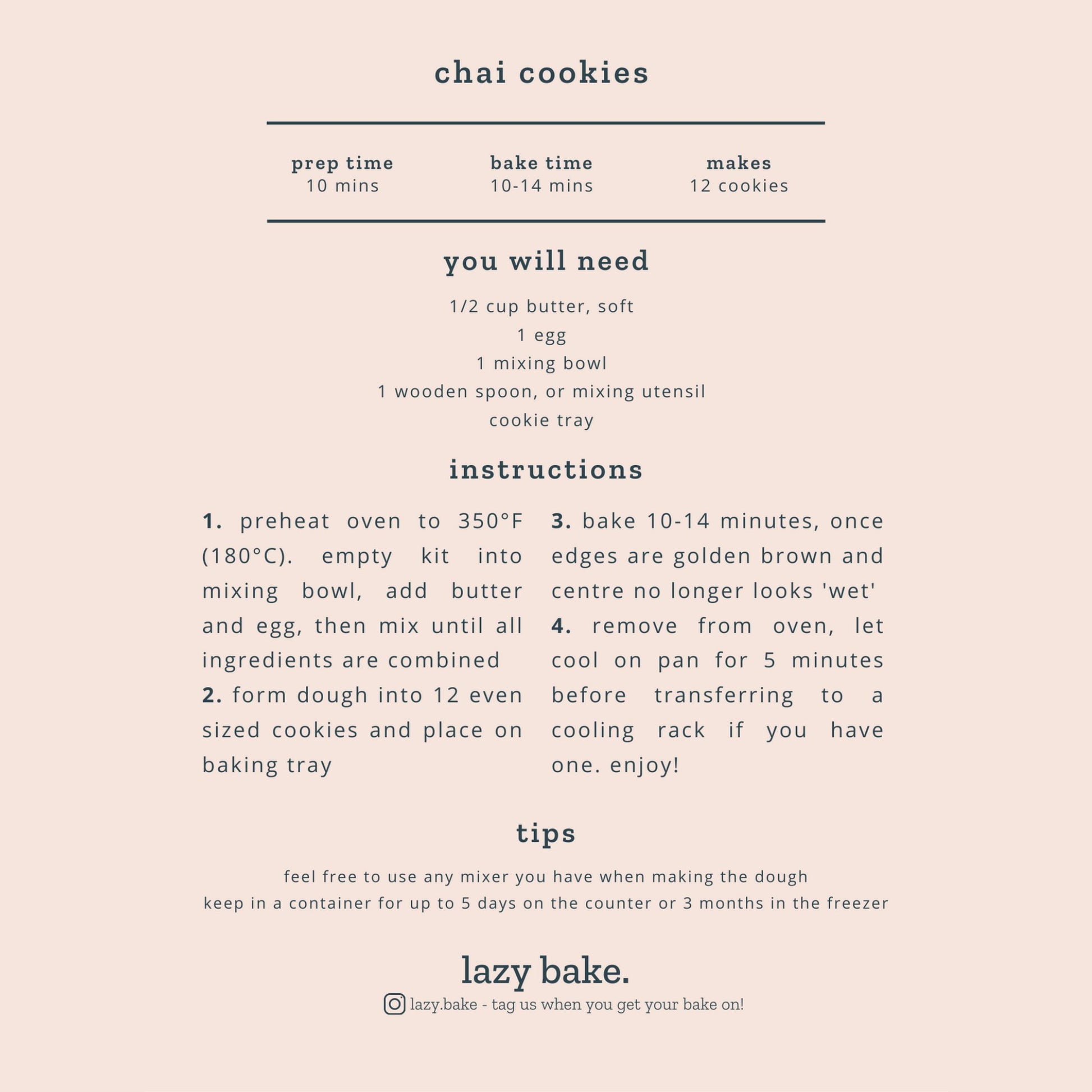 Chai Cookies - Lazy Bake