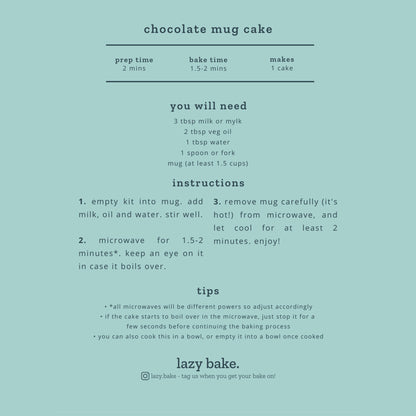 Chocolate Mug Cake - Lazy Bake