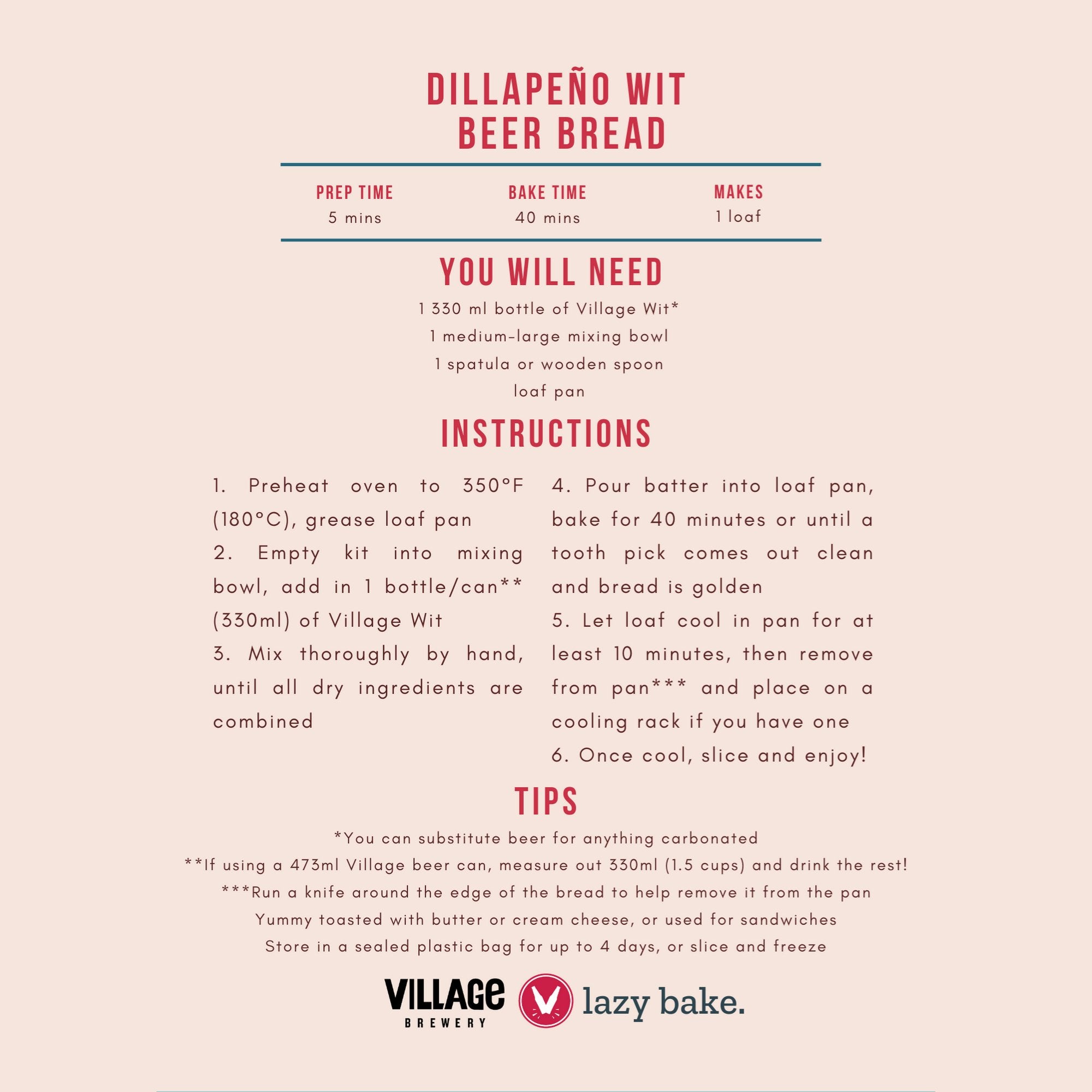 Dillapeño Beer Bread - Lazy Bake