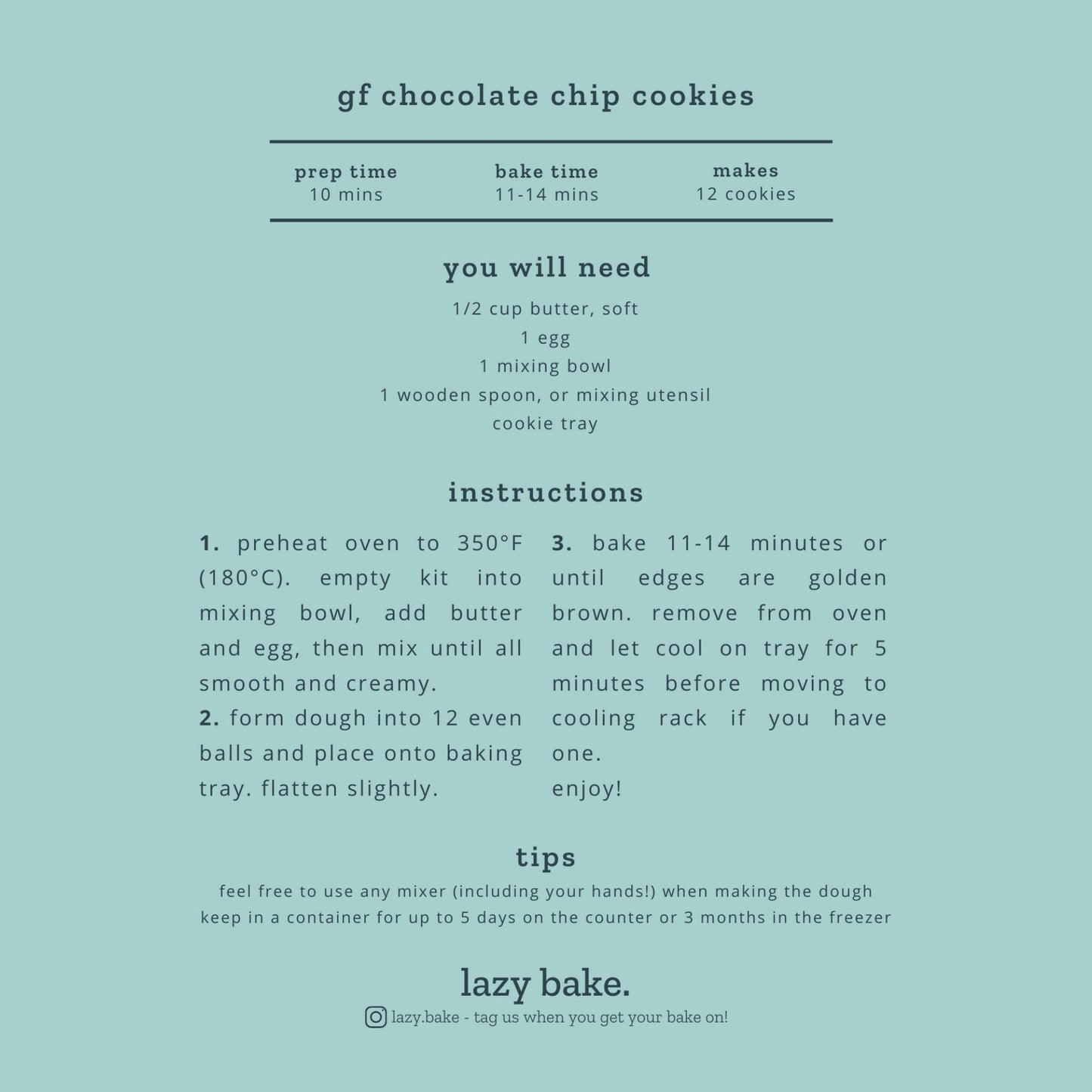Gluten Free Chocolate Chip Cookies - Lazy Bake