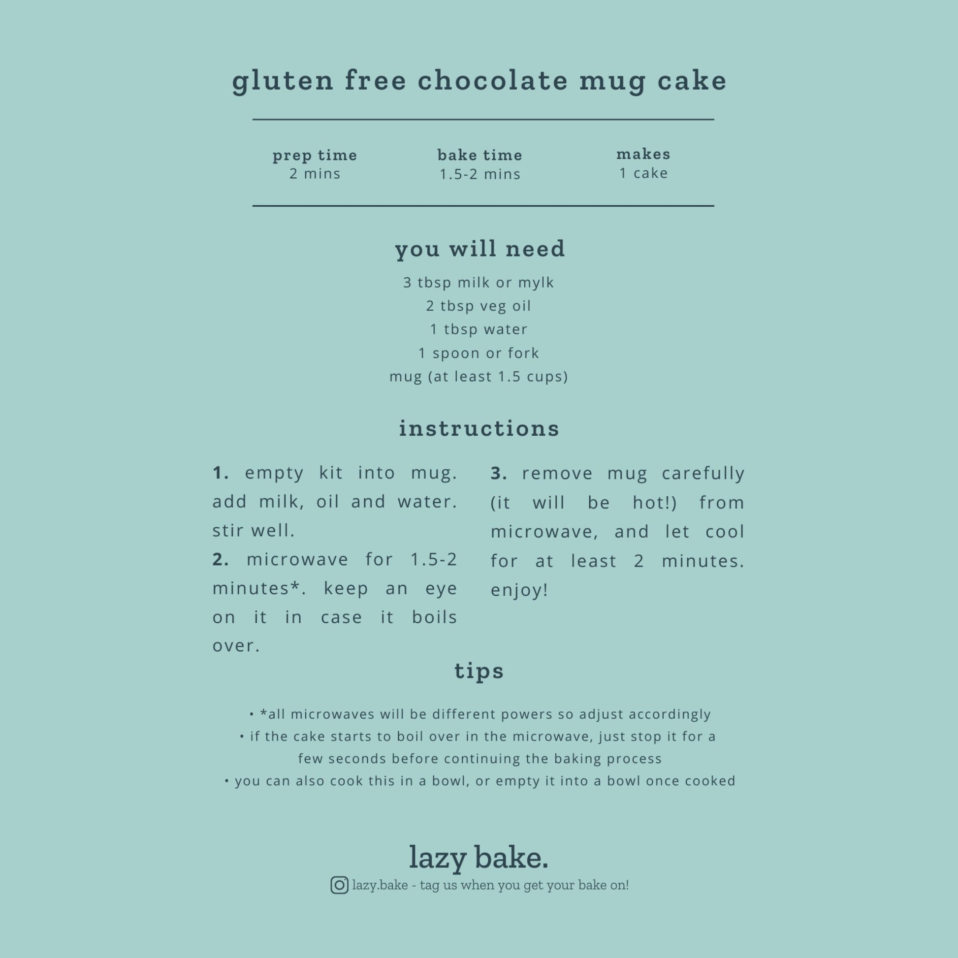 Gluten Free Chocolate Mug Cake - Lazy Bake