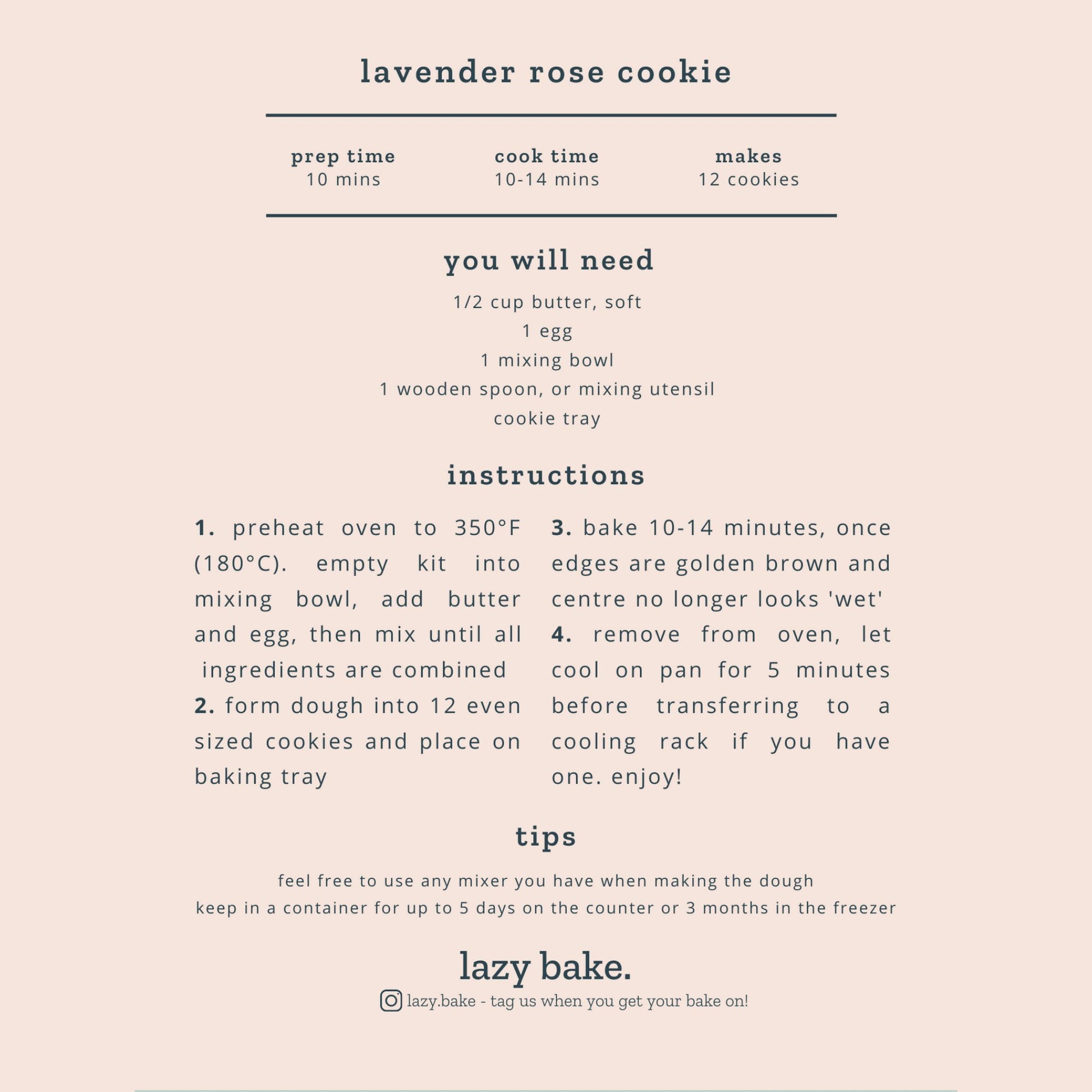 Gluten Free Lavender Rose Cookie - Lazy Bake