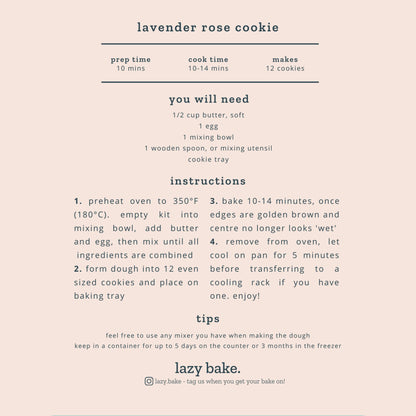 Lavender Rose Cookie - Lazy Bake